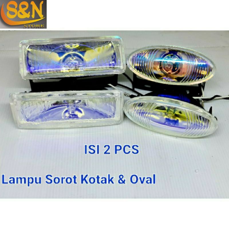 lampu kabut foglamp lampu hologen kotak ovel motor mobil universal