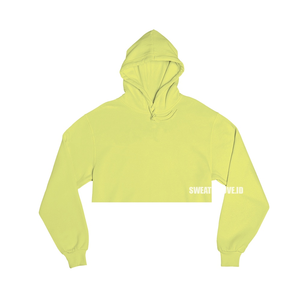 CROP HOODIE JUMPER WANITA HIJAU STABILO / NEON