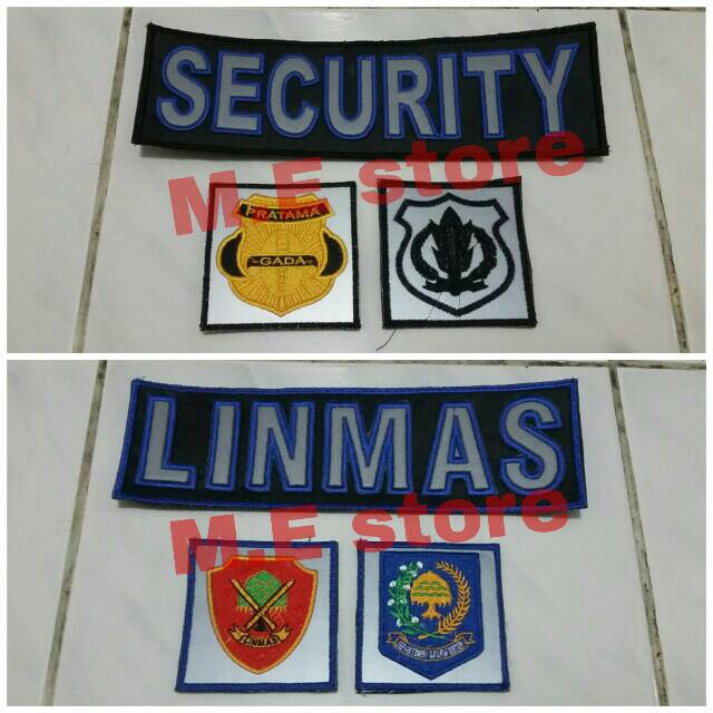 logo tulisan security - linmas untuk jaket/rompi