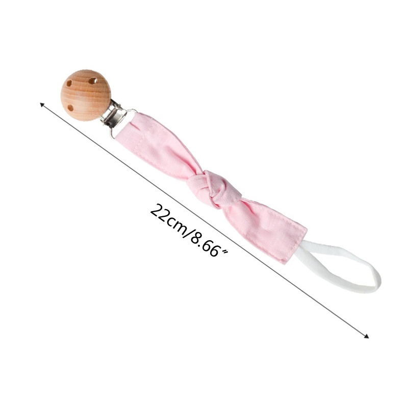 Mary Klip Holder Dot Empeng / Teether Bayi Bahan Kain Katun Beech + Kayu DIY