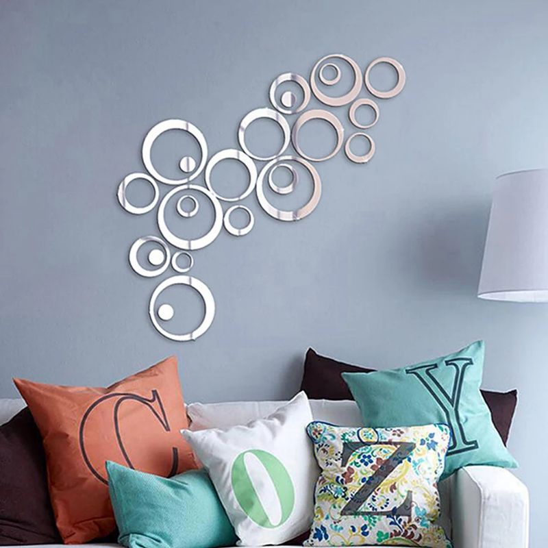 Stiker Cermin Akrilik Ring Bubble Mirror Wall Sticker