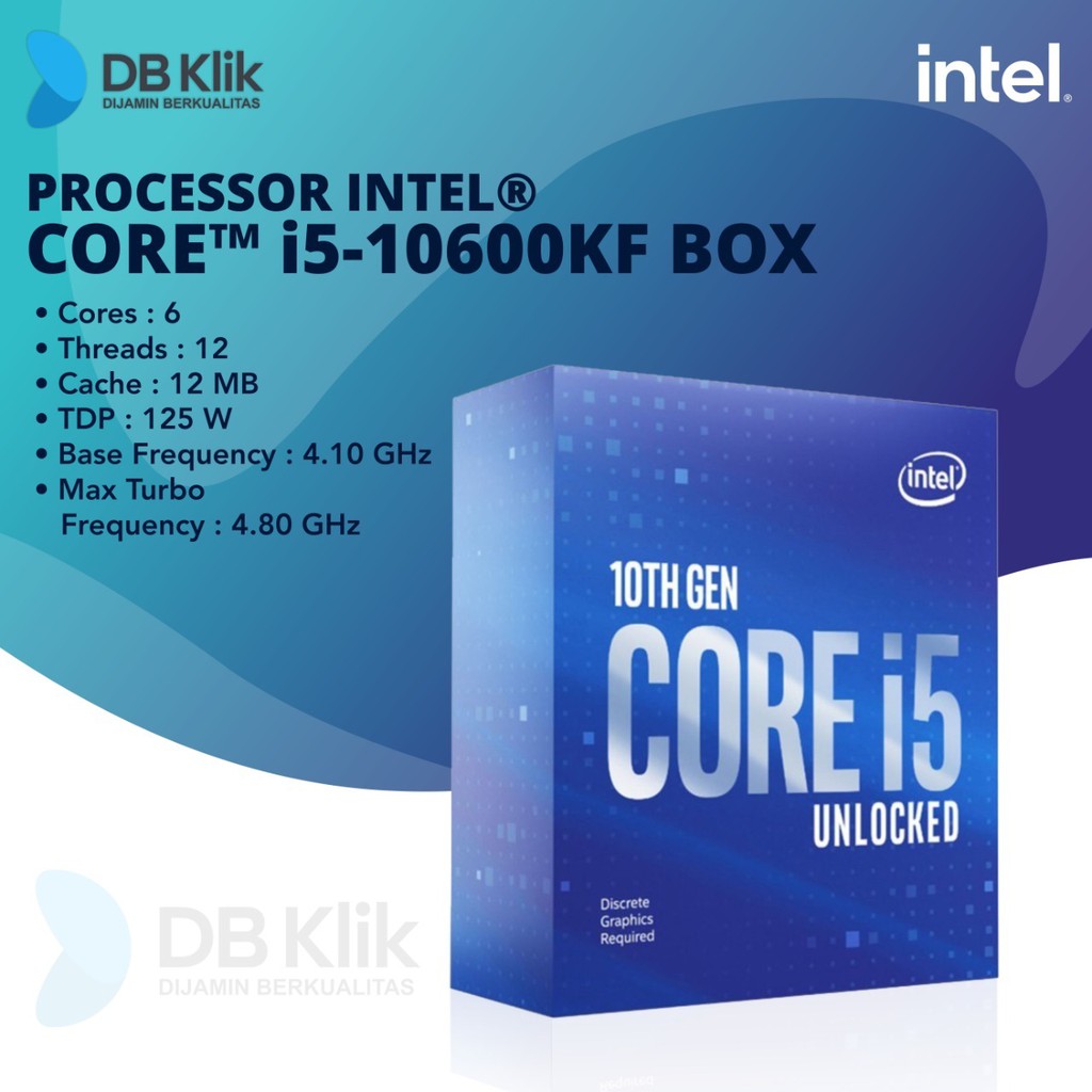 Processor Intel Core I5-10600KF Box 4.10GHz LGA1200 - Intel I5 10600KF