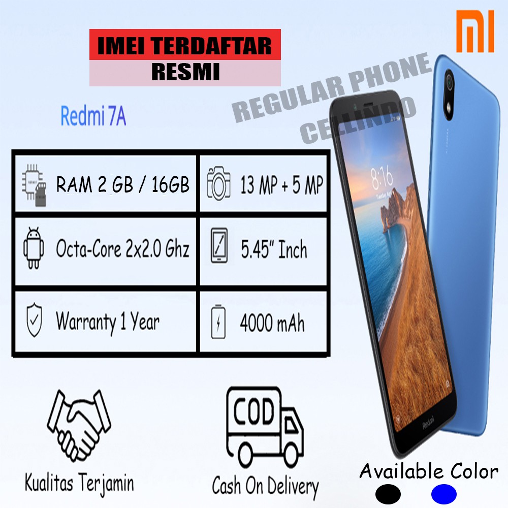 REDMI 7A RAM 2GB - 16GB - GARANSI RESMI
