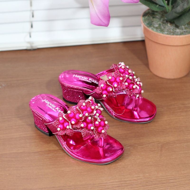 Harvie - Sandal Anak Perempuan Hak Tahu Jepit Motif Mute / HR 020