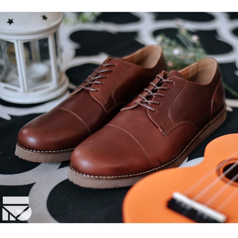 Morgan Brown | Sepatu Kulit Asli Vintage Klasik Pria Cowok Men Derby Footwear | FORIND x Zapato