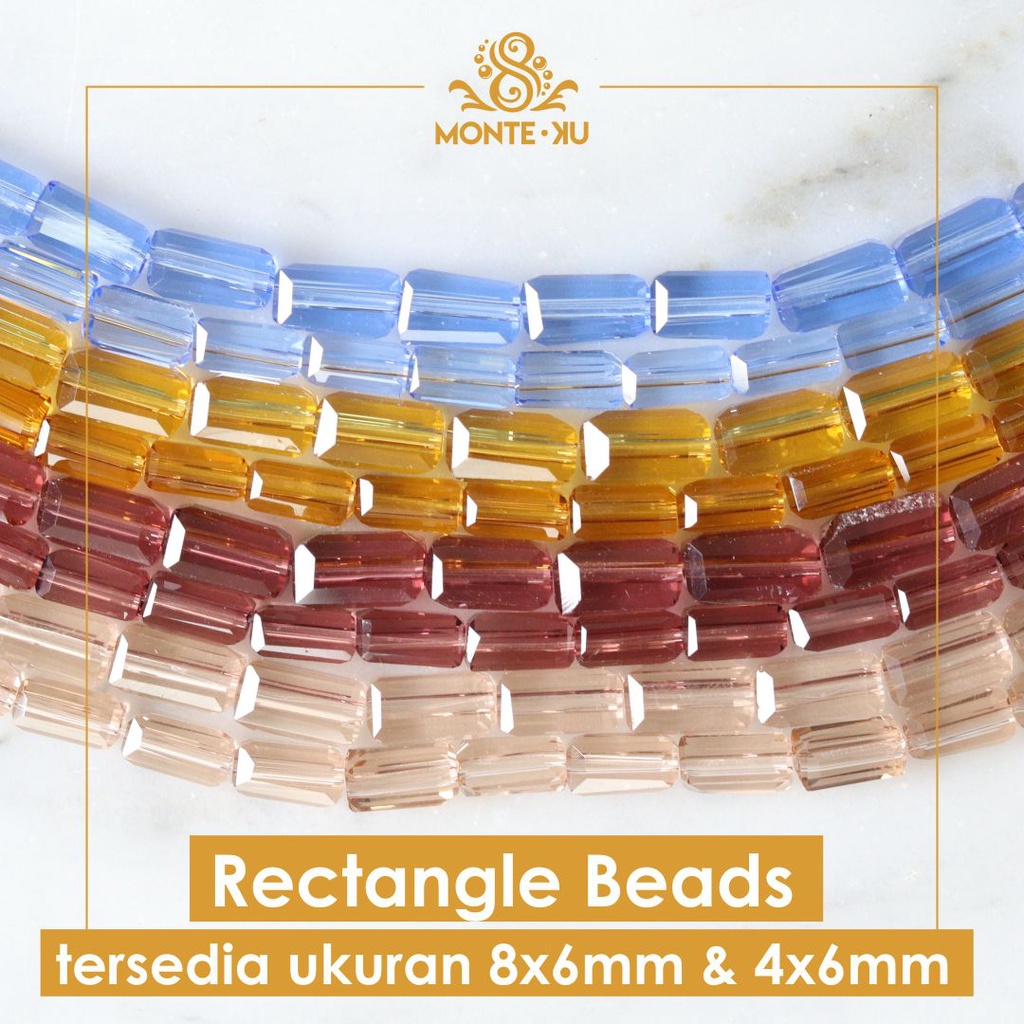 Monte Manik Payet Borci Mote Beads Crystal Cina Rectangle Besar Kecil Murah bisa COD GO SEND
