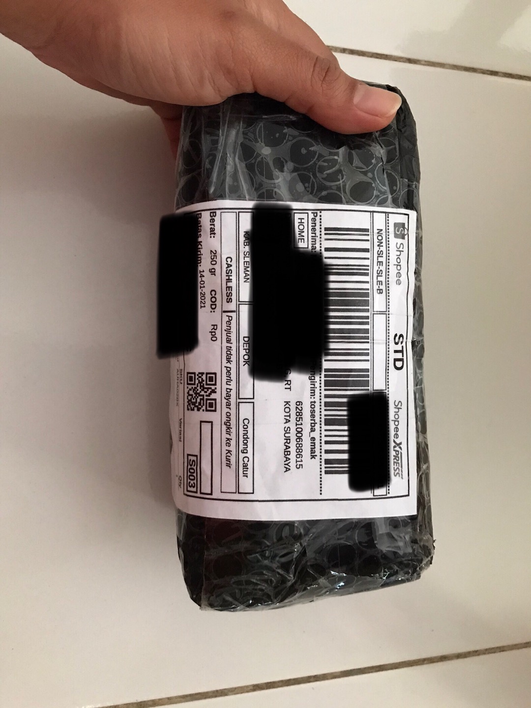 [dapur Emak] - Onetwocups Manual Glass Pepper Grinder - M15996 - Black