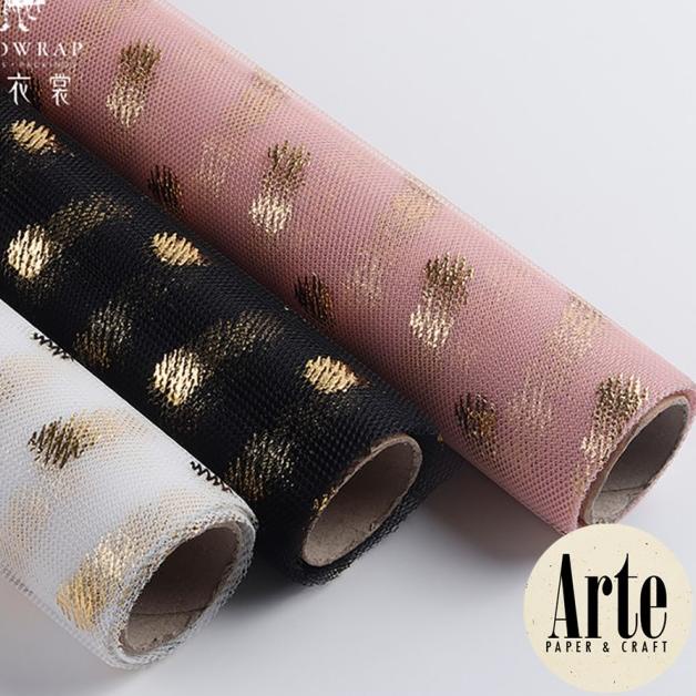 

Baru - 1 Roll Abstract Gold Buket Bunga Mesh Jaring Bouquet Wrapping Kain Roll P.HBS