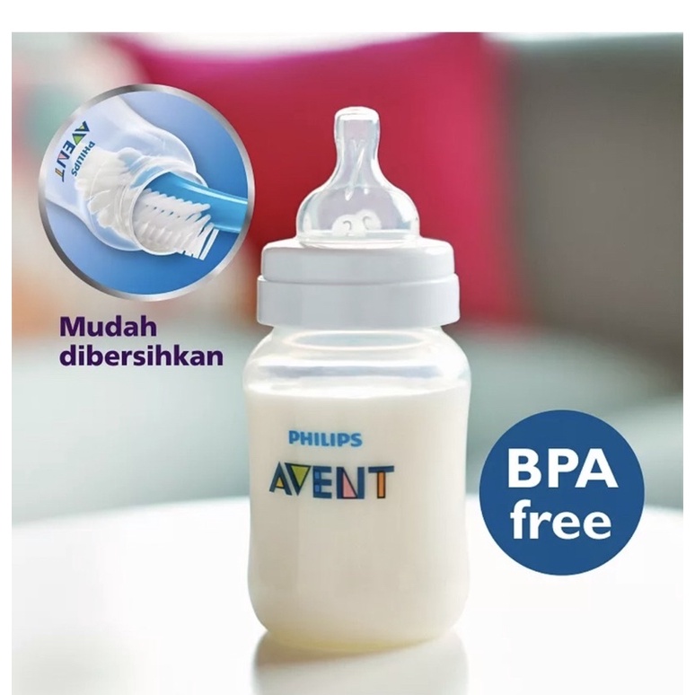 botol avent botol susu avent Philips Avent Clas+ Baby 2 Pcs 125ml Newborn Flow 0m+ SCF560-27 Putih