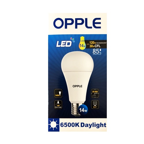 Lampu / Bohlam (Bulb) LED Opple 14 Watt (14W / 14 W) Putih (Cool Daylight)