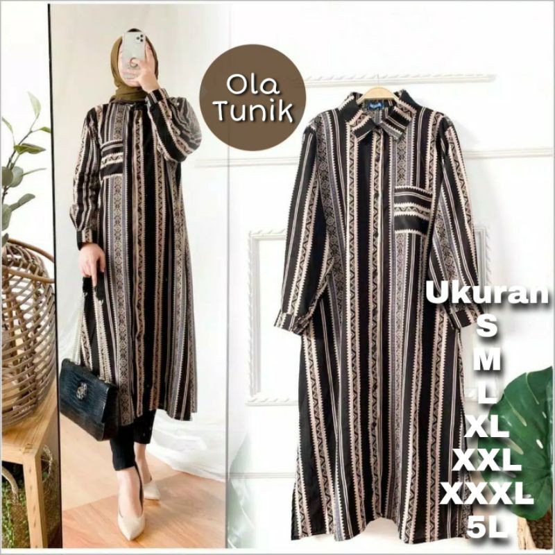 Ola Tunik Big Size Ukuran Size S M L XL 2XL 3XL 4XL XXL XXXL  XXXXL 2L 3L 4L 5L  Tunik Wanita Jumbo Big Size Over Size