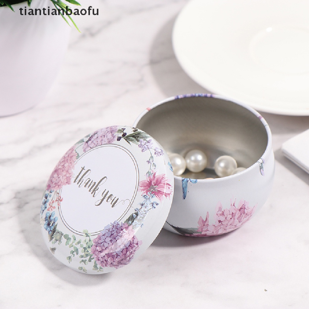 [tiantianbaofu] 2.2OZ Personality Candy Box Drum-shaped Cookie Box Party Supply Tea Pot Tin Box Boutique