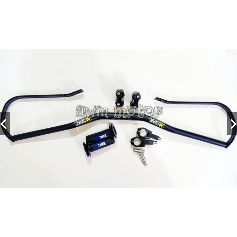 PAKET Stang Fatbar Evo plus Raiser Evo Low Handguard Tulang plus Handgrid Empuk Protaper