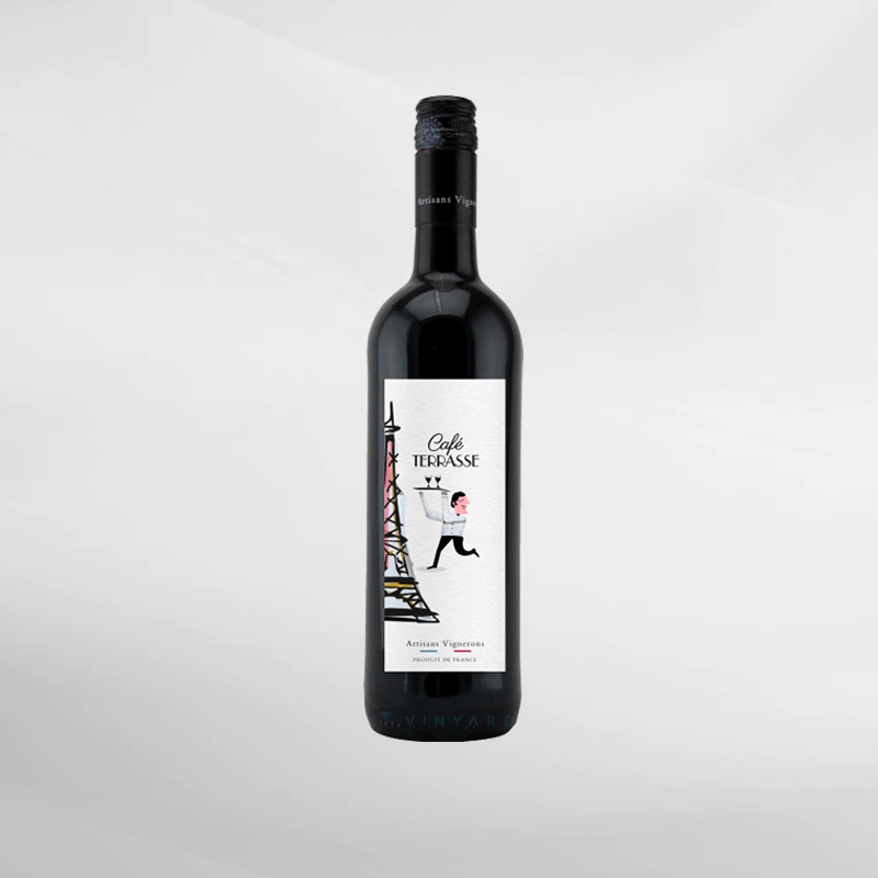 Red Wine Cafe Terrasse Rouge IGP Mediterrance 750 ml ( Original &amp; Resmi By Vinyard )