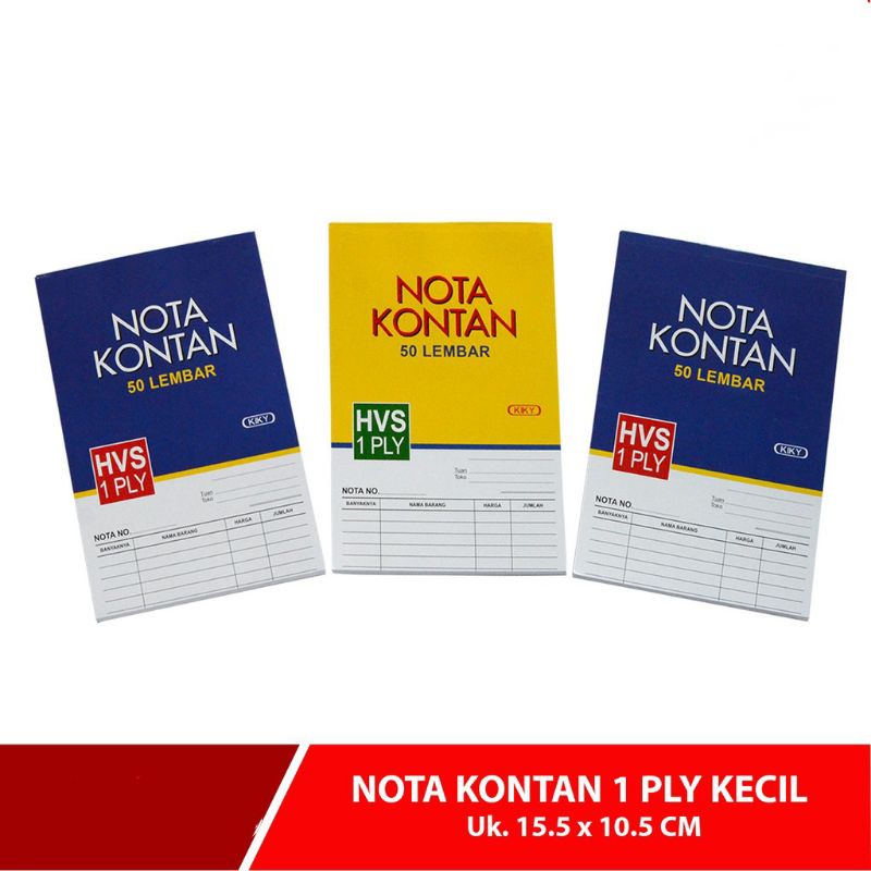 Nota 1ply tidak rangkap kecil K1 kiky