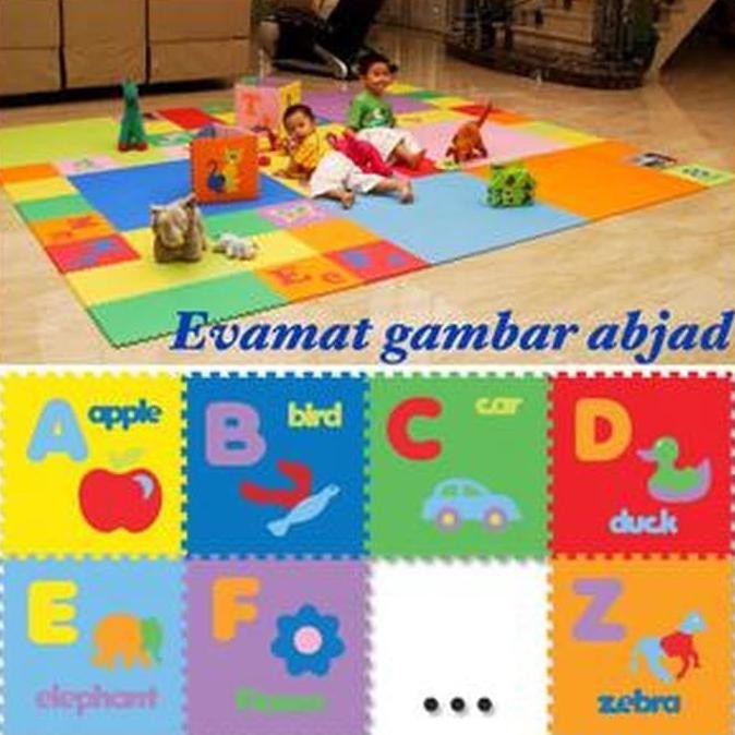 Evamat Abjad Gambar Matras Huruf Gambar Matras Puzzle Matras Anak - Termurah 