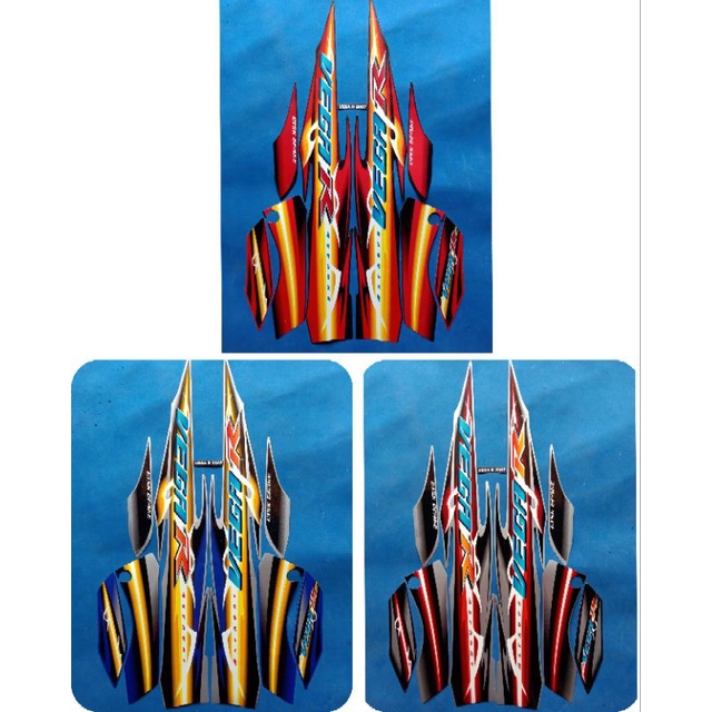 Striping Stiker Lis Les Body Motor Full Set Yamaha Vega R New 2007-2008 Standar Original Kualitas Di