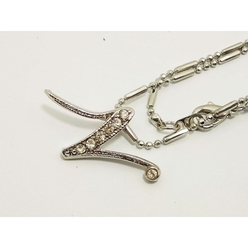 VeE Kalung Liontin Huruf Abjad N Kristal Swarovski