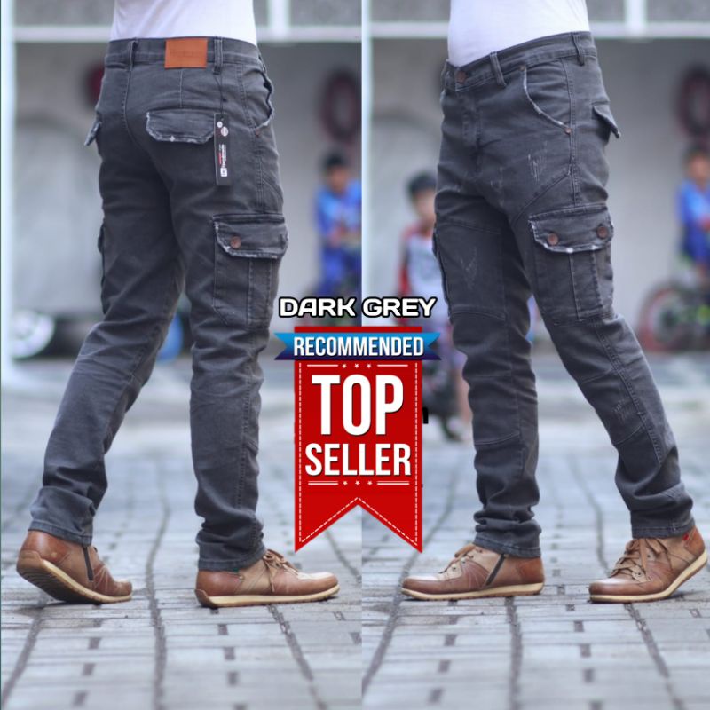 CELANA JEANS PRIA SLIMFIT CARGO PANJANG TERBARU ORIGINAL  HANDMADE