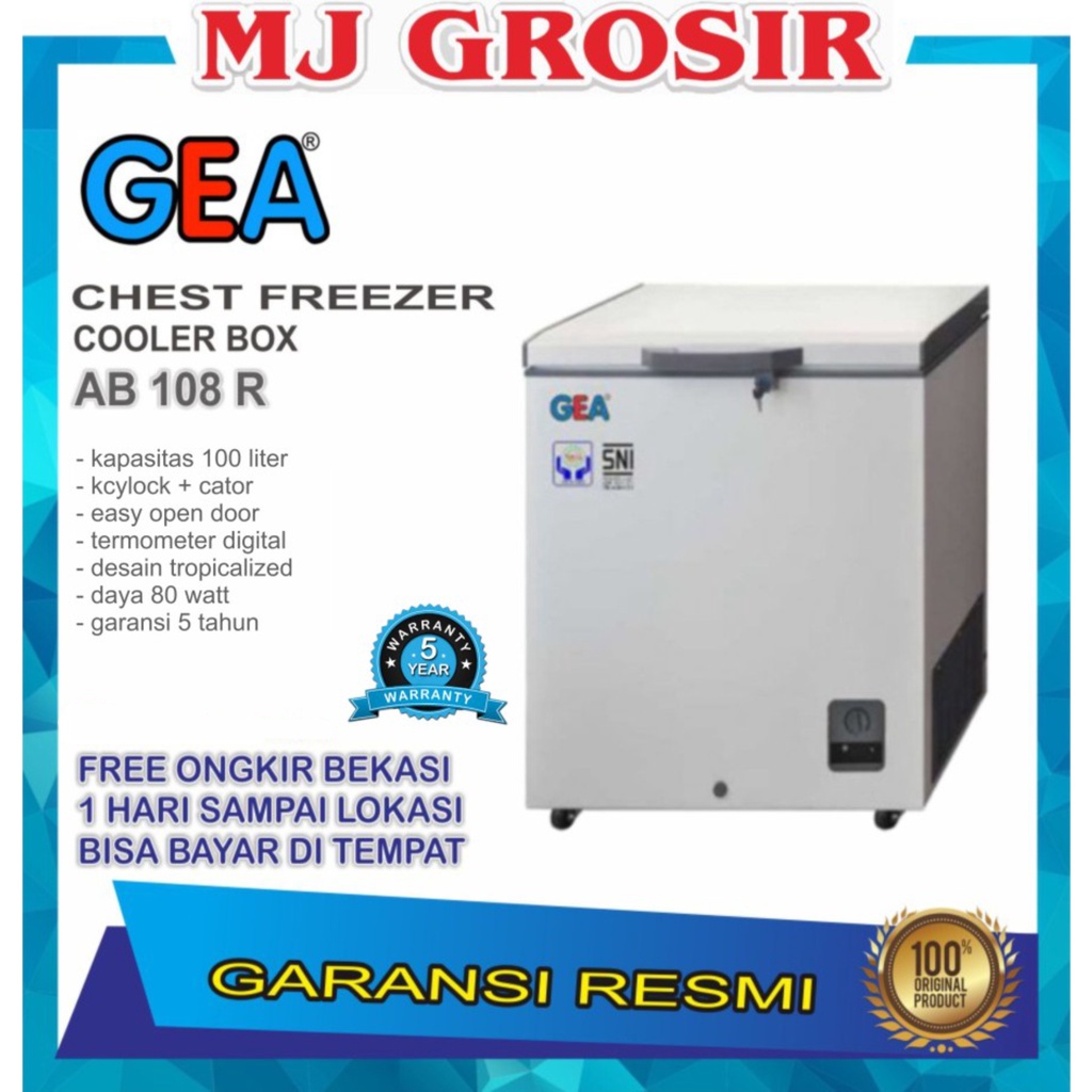 GEA AB 108 R CHEST FREEZER BOX 100L LEMARI PEMBEKU 100 LITER BY GEA