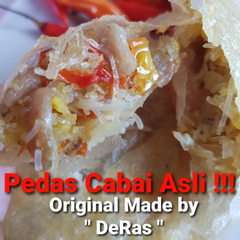 

Risol Lumpia Kriuk "DeRas" Pedas Banget Isi bihun bakso Cabai Rawit Merah ( Harga per Pack )/cemilan