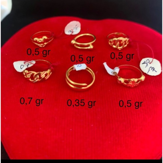 Cincin emas asli anak2 kdr 700 bermodel