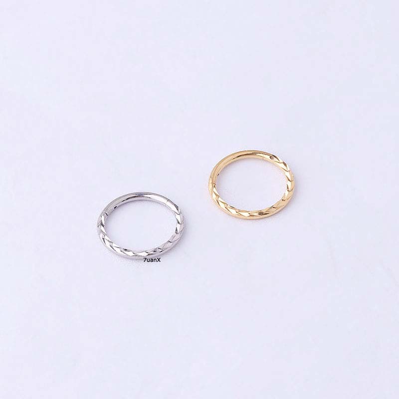 1pc Anting Tindik Hidungtulang Rawan Telinga Desain Gandum 16Gauge Gaya Simple Untuk Wanita