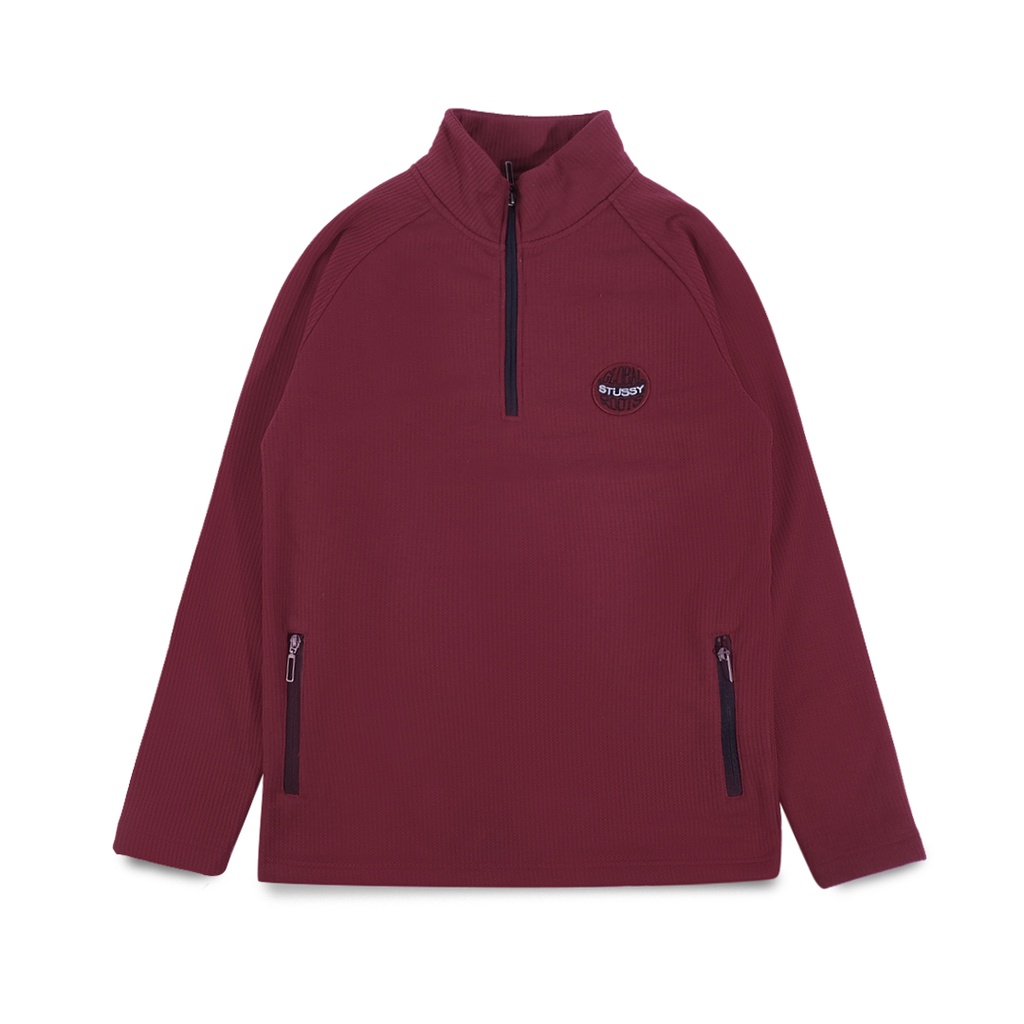 Stussy Global Roots Half Zip Jacket Maroon