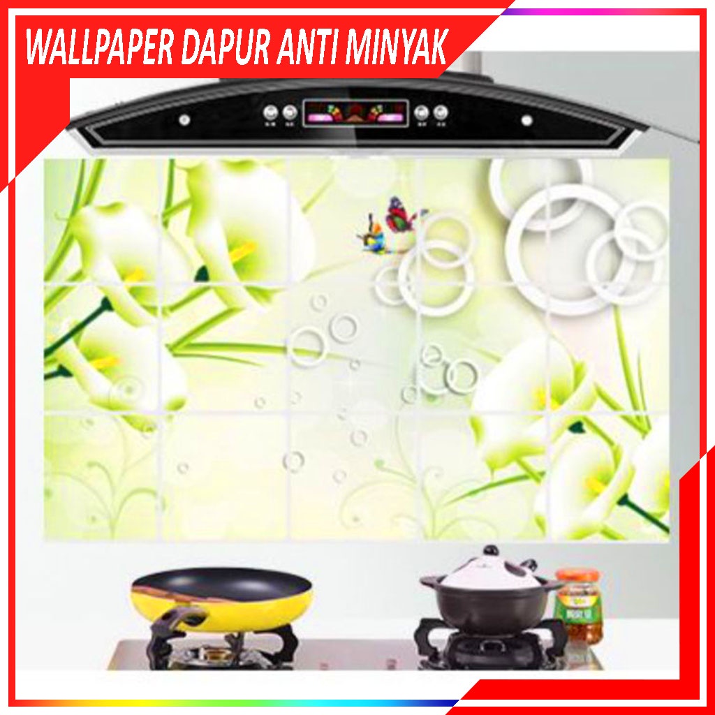 Wallpaper Stiker Dapur Anti Minyak Anti Air Anti Api / Stiker Dinding Dapur / Wall Sticker Aluminium