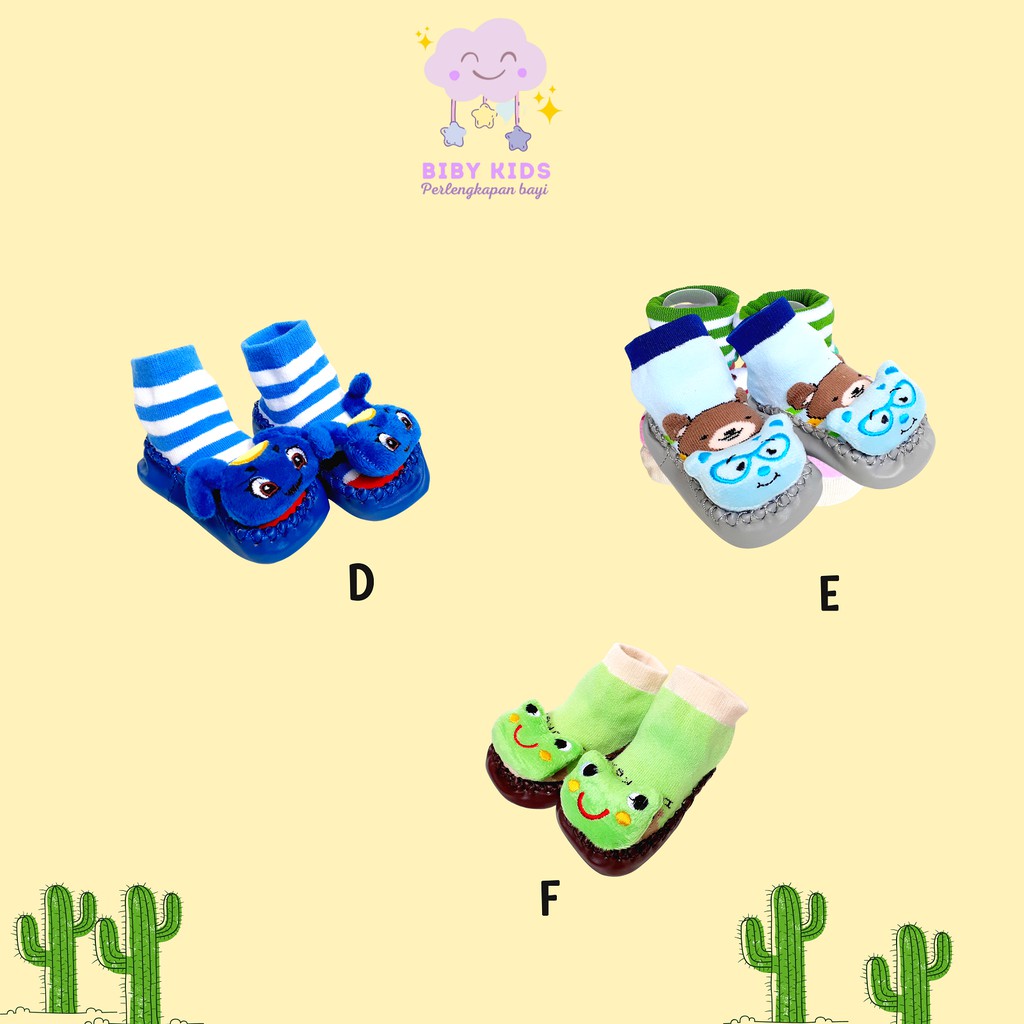 SNI Skidder Prewalker Shoes Baby Boneka 3D Sepatu Bayi Karet Kaos Kaki Anak Laki Laki Lucu Alas Kaki