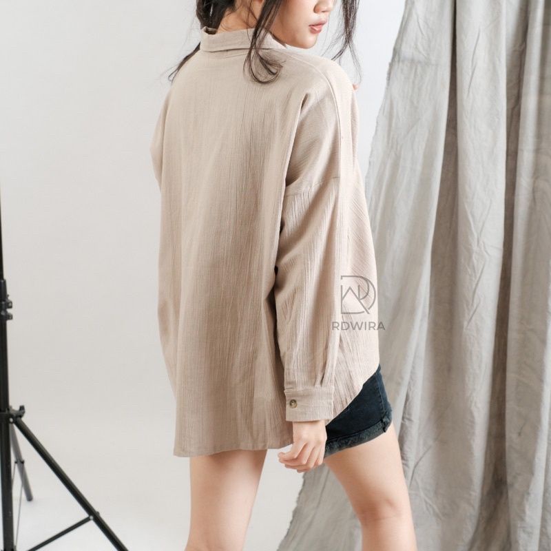 KEMEJA WANITA OVERSIZE CRINKLE / OLIVIA SHIRT/KEMEJA CRINKLE WANITA PREMIUM