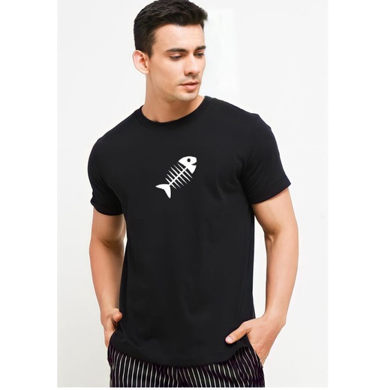 Kaos Pria Baju Oblong Atasan Tshirt Cow Tulang Ikan Cod