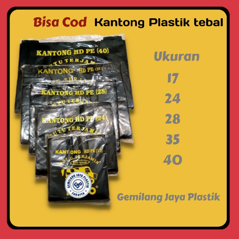 Kantong Plastik Kresek Tebal Hitam Ukuran 17 24 28 35 40 Hitam