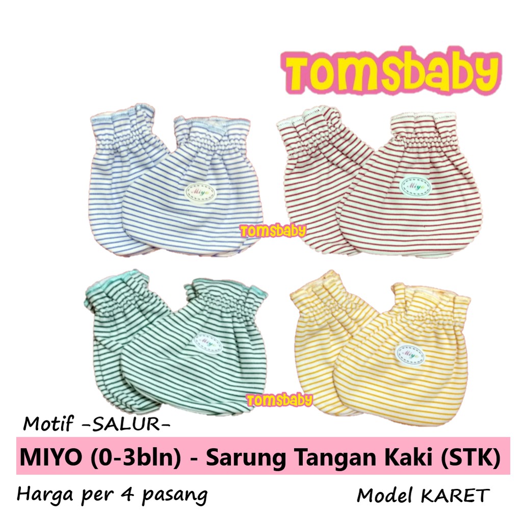 MIYO 4set STK Sarung Tangan Kaki SALUR KARET