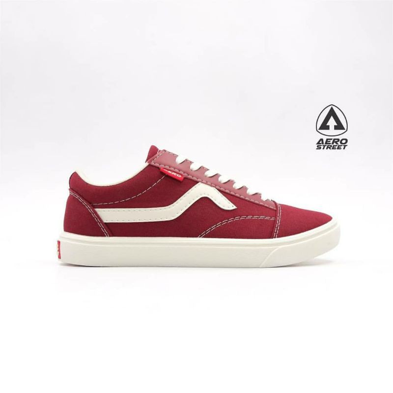 Aerostreet Massive 36-45 Low Maroon - Sepatu Sneakers