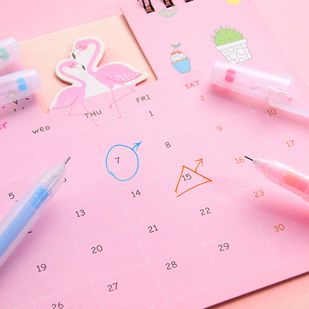 【TK】12colors Candy Color Gel Ink Pens Set Colorful Gel Pen 0.5mm Student Color Journal Pen Writing Supplies School Stationery Cute Ink Pen