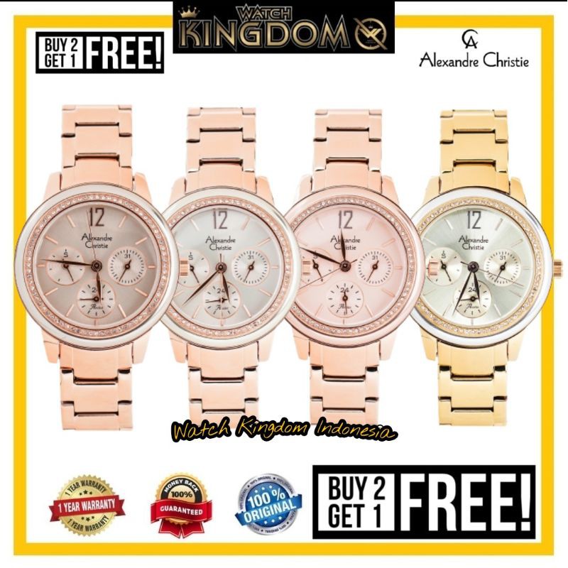 Terbaru Jamtangan wanita Alexandre christie ac2937 / ac 2937 / 2937 Original garansi resmi 1thn