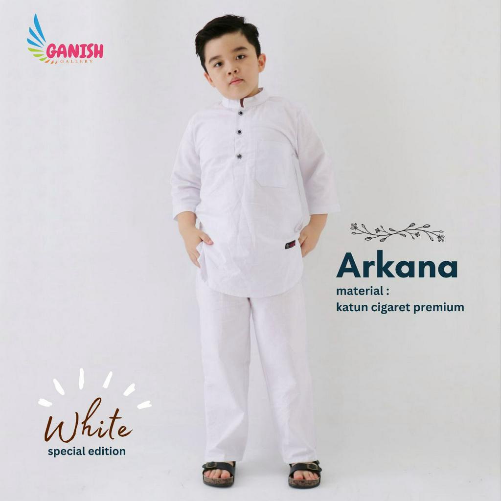Baju Muslim Stelan Anak Laki-laki Manasik Umroh Set Celana Katun