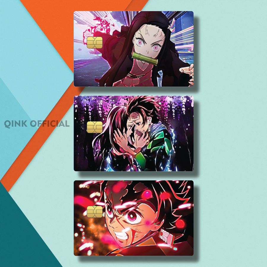 STIKER ATM ANIME MANGA KIMETSU NO YAIBA HOLOGRAM MI2IE/1OBCN/ STICKER CARD AESTHETIC KIMETSU NO YAIB