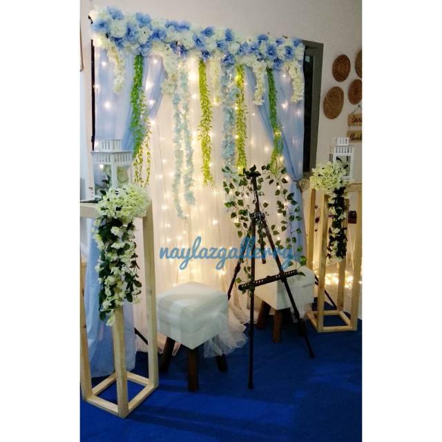Backdrop premium type biru/backdrop tunangan/backdrop aqiqah