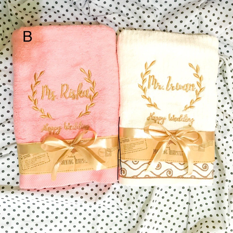 HANDUK BORDIR COUPLE TERRY PALMER