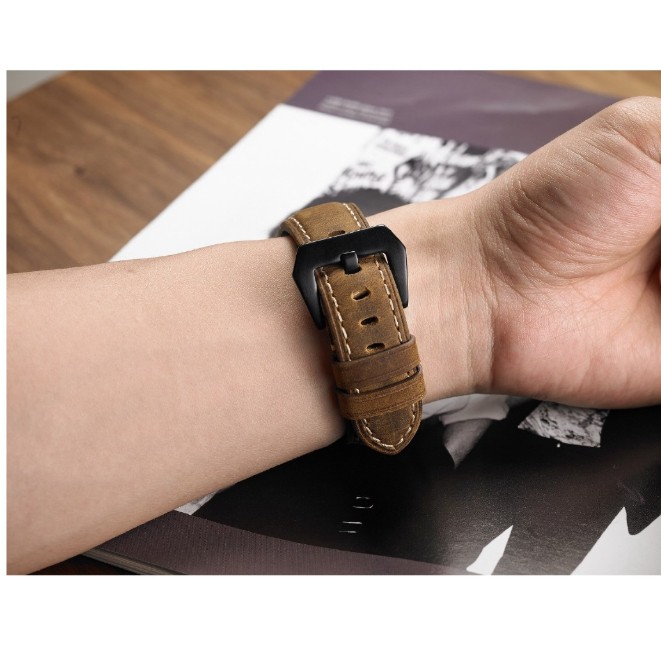 Tali Jam 18mm Watch Strap Garmin Venu 2s 40mm - Crazy Horse Leather Kulit