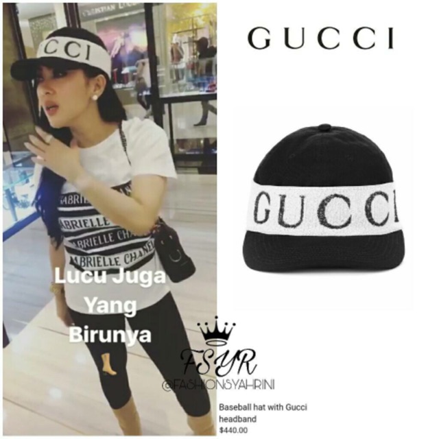 baseball hat with gucci headband