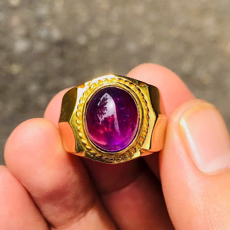 Cincin Batu Kecubung Asli Kalimantan