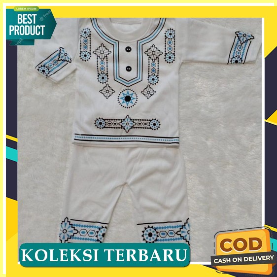 Baju Koko Bayi Laki Laki 0 6 Bulan New Born Lebaran 2022 Terbaru Setelan Sarung Dan Peci Sarkoci Aki