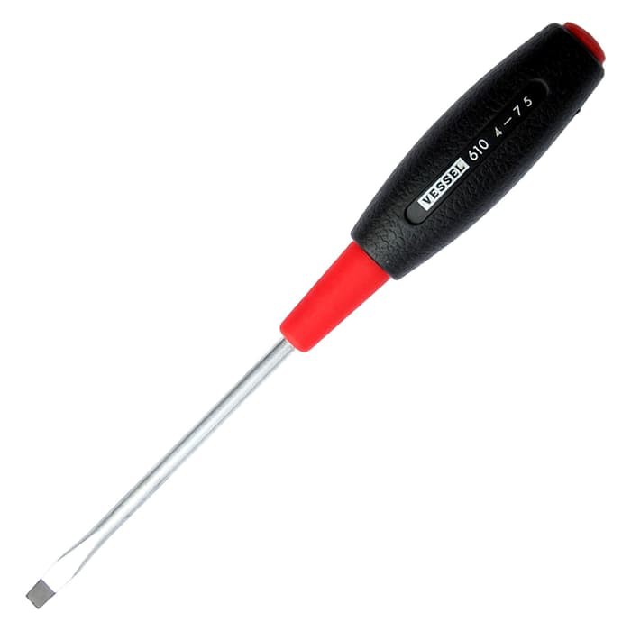 Obeng Vessel 610 Min 4x75 mm - Cushion Grip Screwdriver - Thin Shank