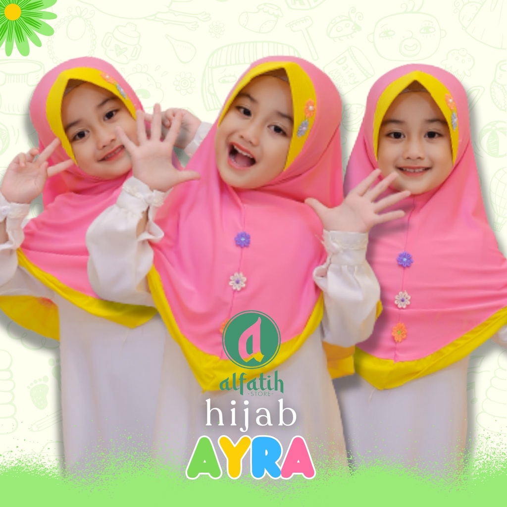 ALFATIH STORE /JILBAB ANAK SD AYRA MELATI/ HIJAB Anak Murah ianah