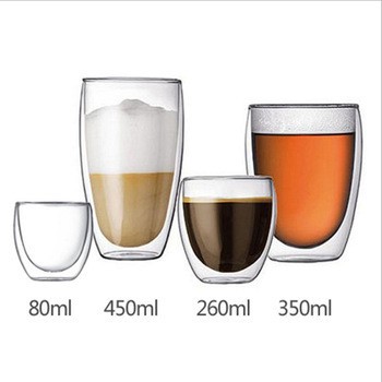 Gelas Double Wall 450ml Termal Cup BPA FREE - ANTI PANAS POLOS