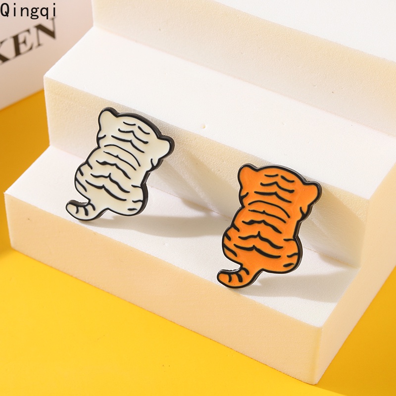 Bros Pin Enamel Desain Kartun Harimau Putih Untuk Hadiah