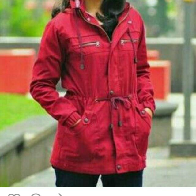 Jaket parka cwe maroon